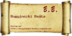 Bugyinszki Beáta névjegykártya